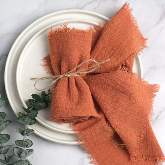 Serviettes en gaze de coton froissée, lot de 10