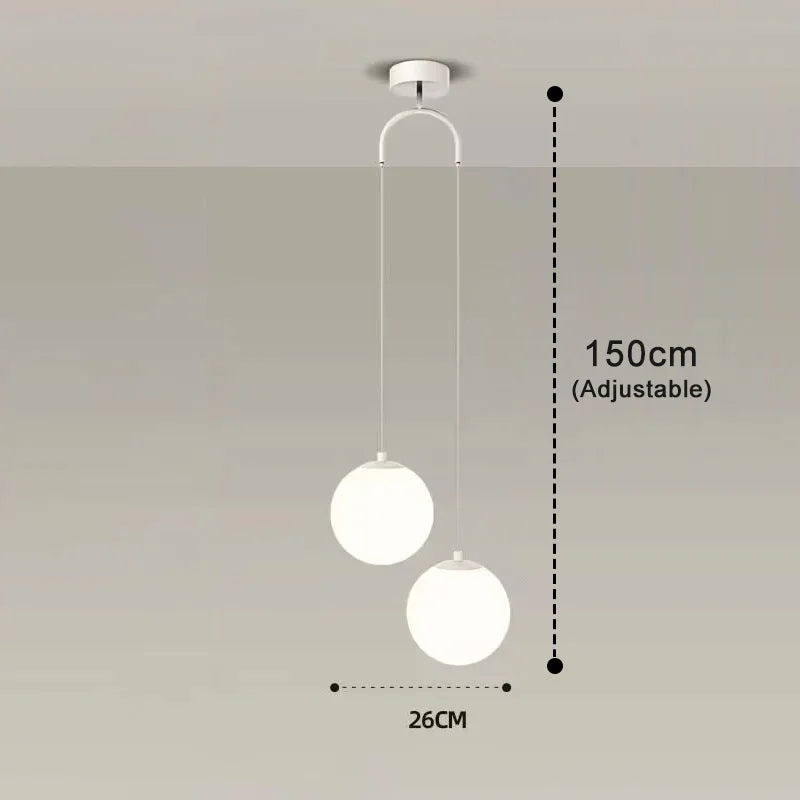 Suspension Luna en verre opalin