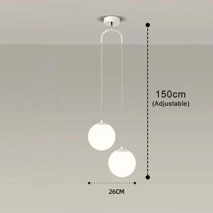Suspension Luna en verre opalin