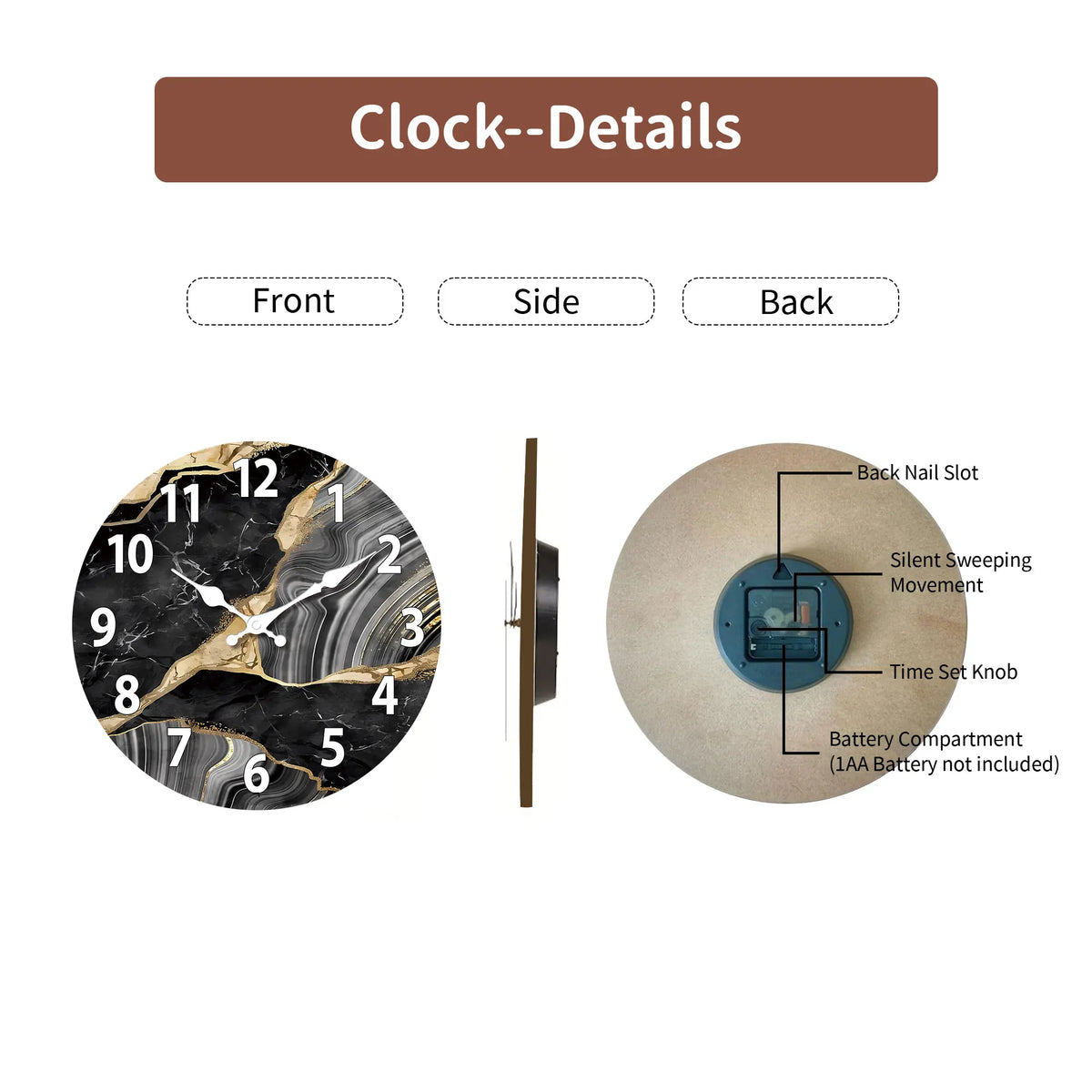 Horloge murale ronde MarbellaTime