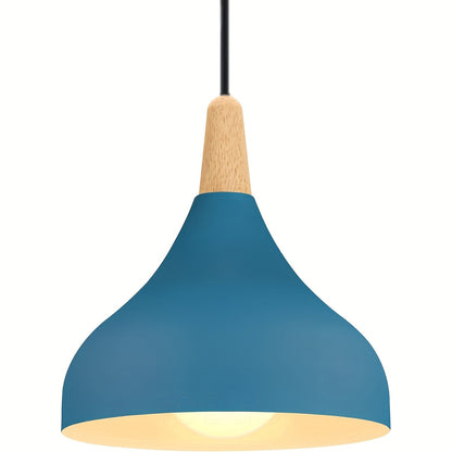 Suspension goutte en métal et bois