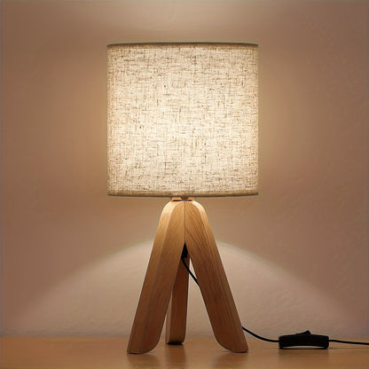 Lampe de table trépied en bois