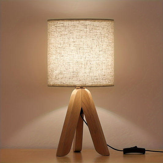 Lampe de table trépied en bois