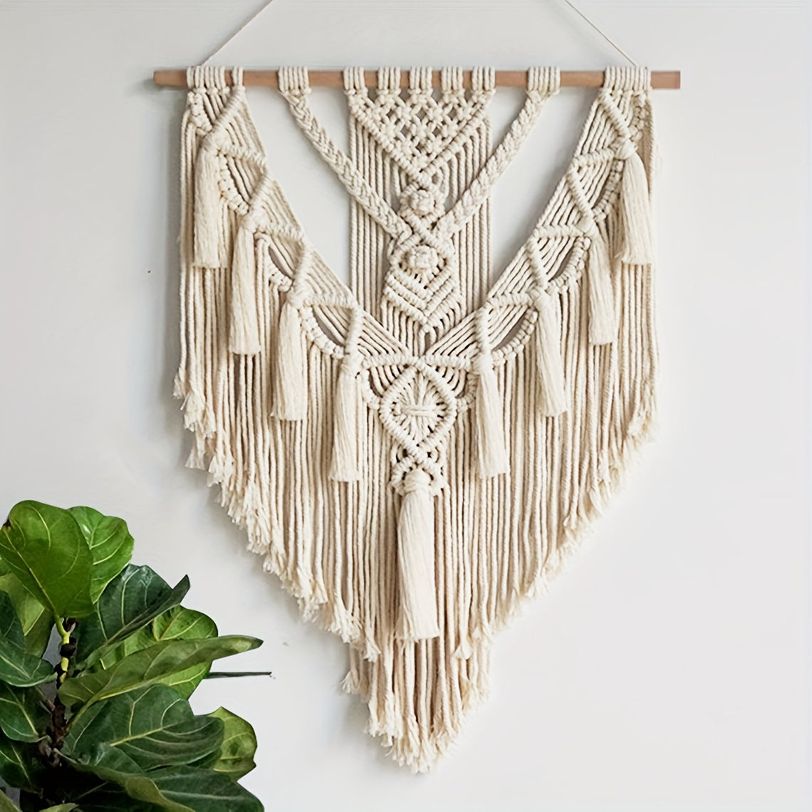 Tenture murale en macramé