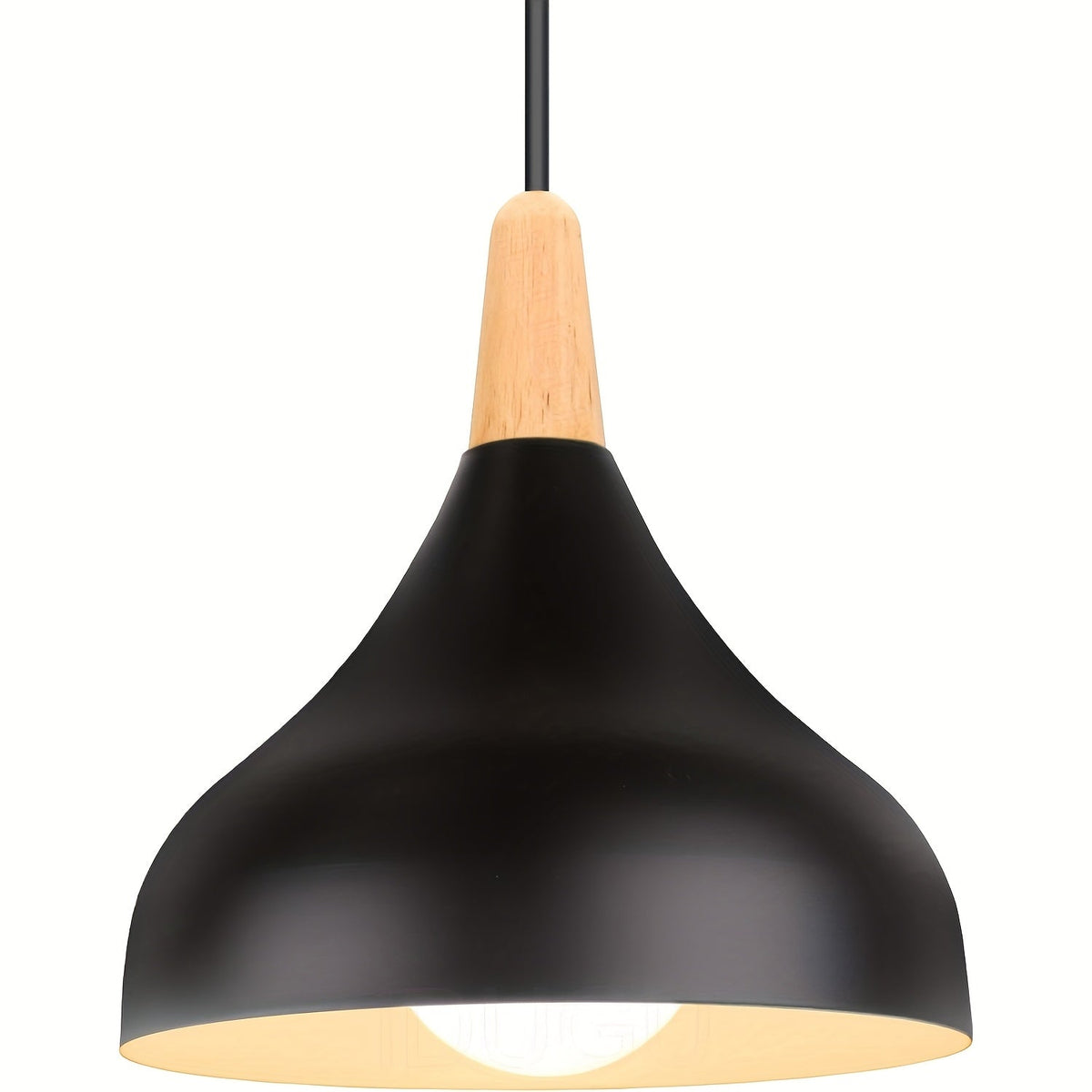 Suspension goutte en métal et bois