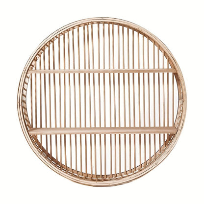 Étagère murale ronde en bambou