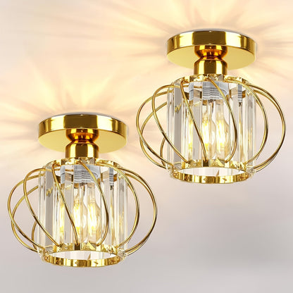 Plafonnier cage en verre transparent