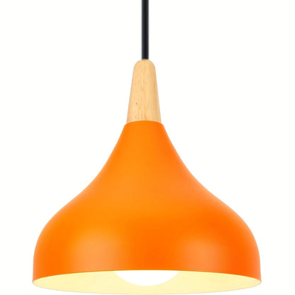 Suspension goutte en métal et bois
