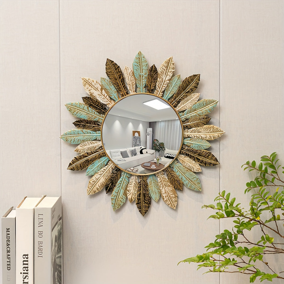Miroir mural soleil bohème