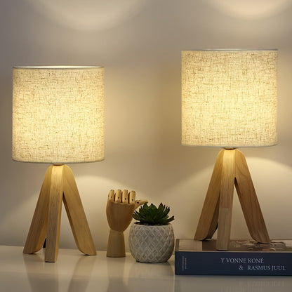 Lampe de table trépied en bois