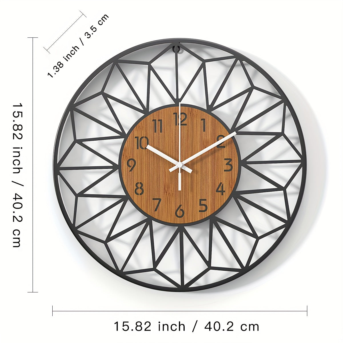 Horloge murale métal effet bois