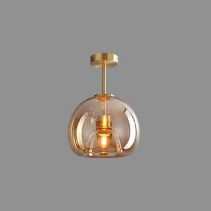 Plafonnier vintage en verre bullé