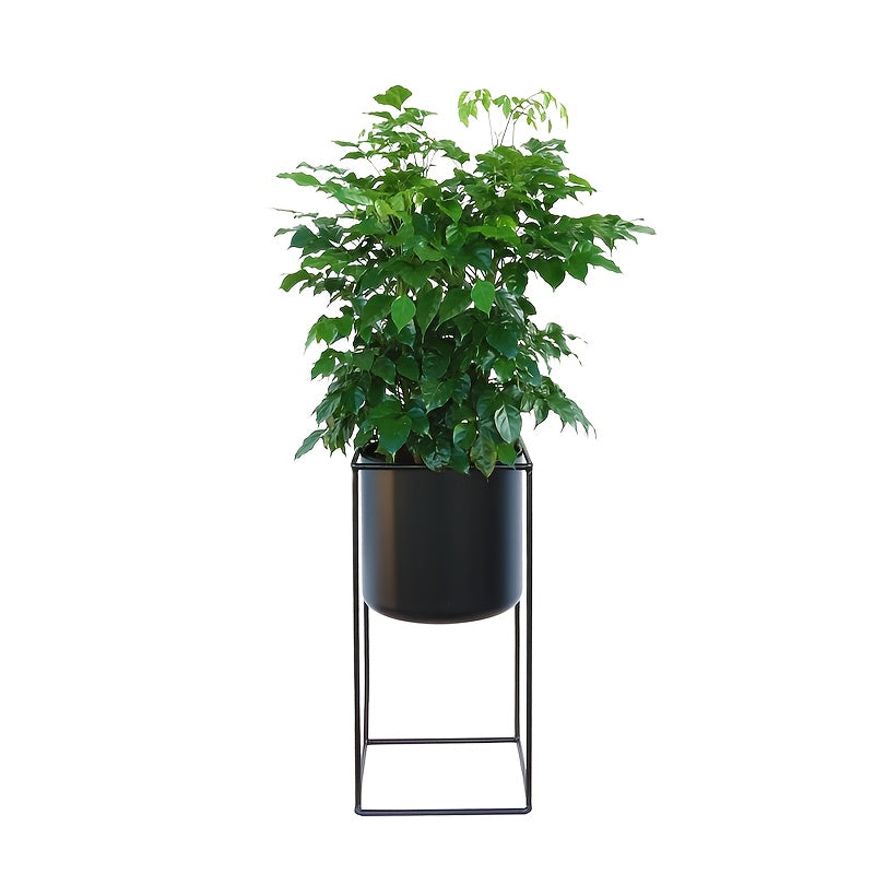 Support à plantes rectangulaire noir