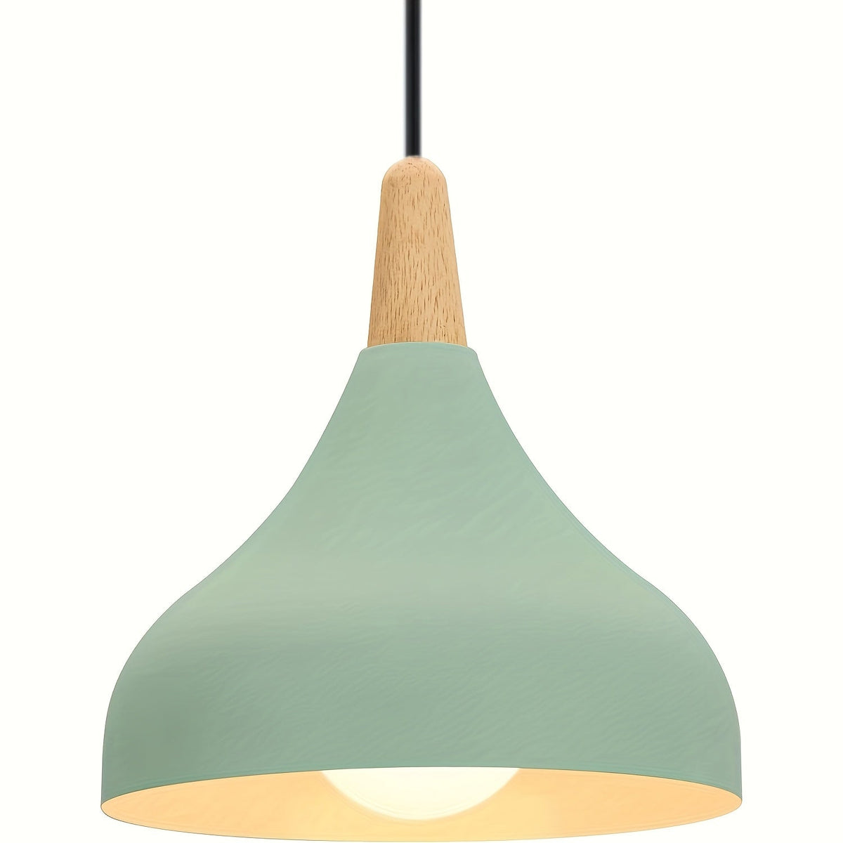 Suspension goutte en métal et bois