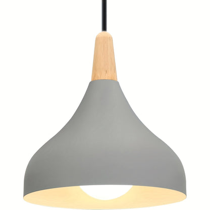 Suspension goutte en métal et bois