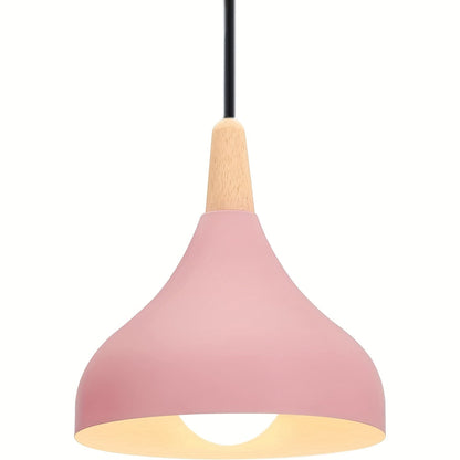 Suspension goutte en métal et bois