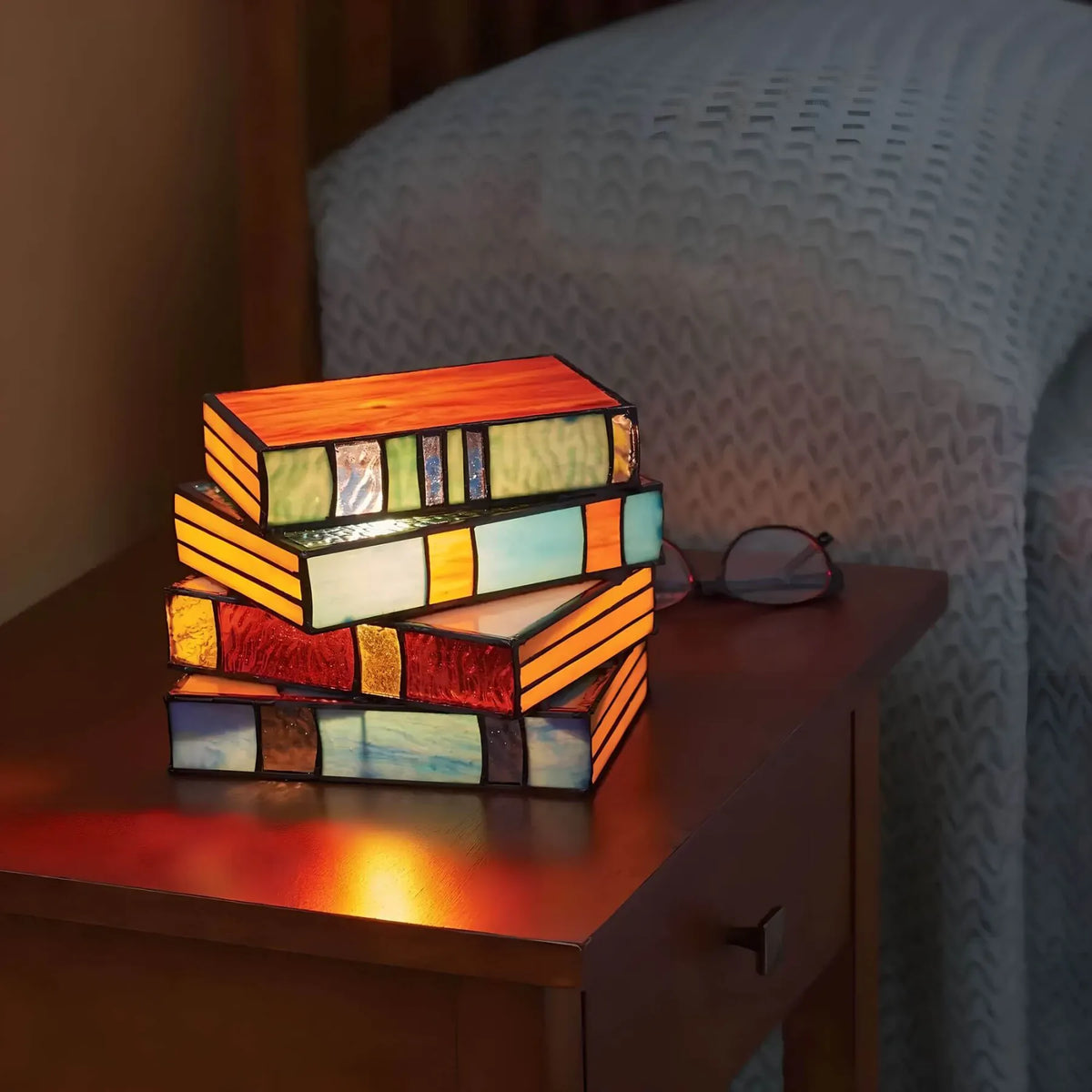 Lampe livre en vitrail