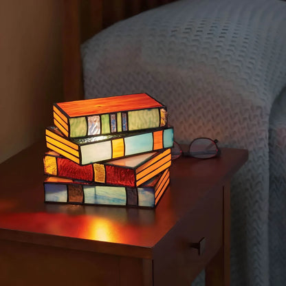 Lampe livre en vitrail