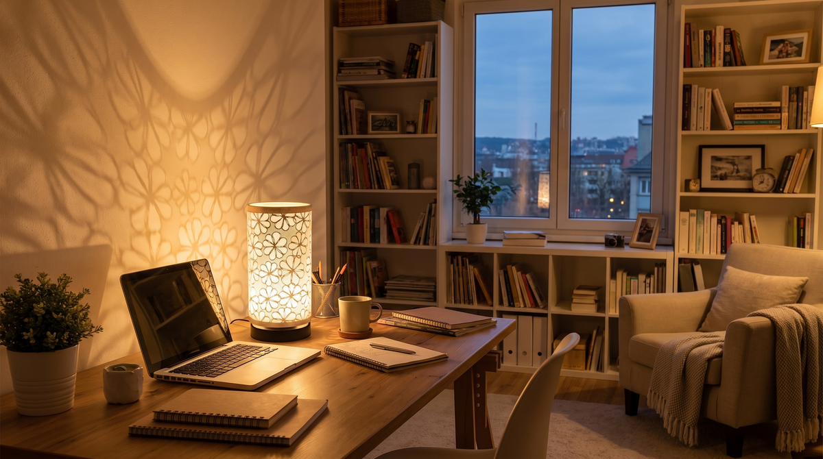Lampe de table florale USB