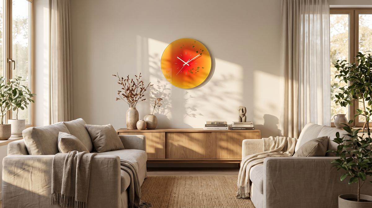 Horloge murale Sunset en verre