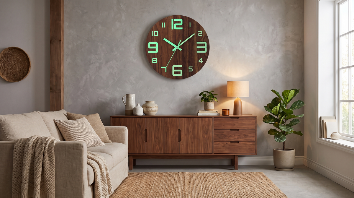 Horloge murale en noyer