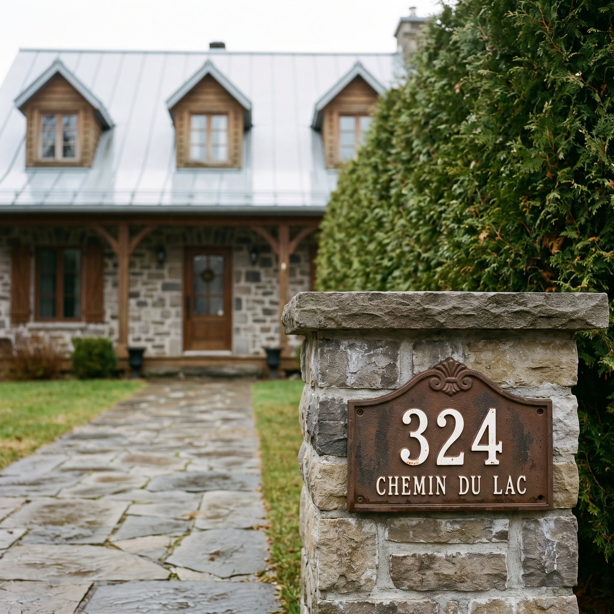 Plaque de numéro civique vue depuis la rue