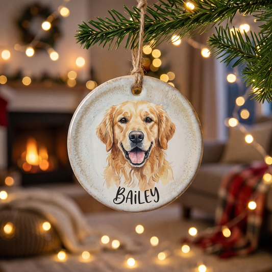 Boule de Noël aquarelle à la photo de votre animal