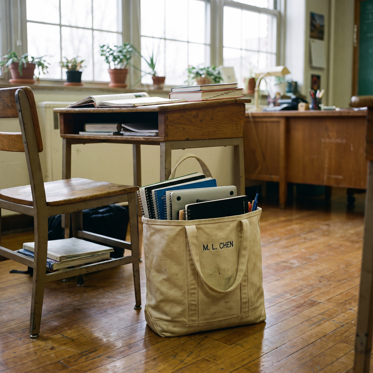 Sac fourre-tout brodé pour le personnel enseignant