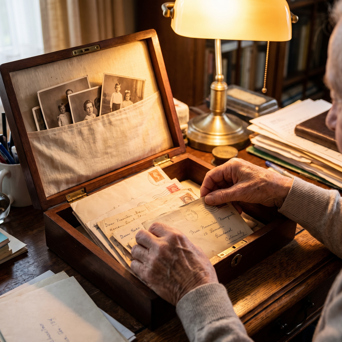 Boîte à lettres en bois gravée