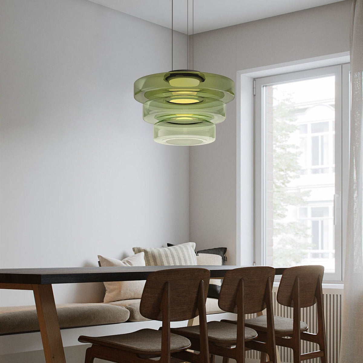 Suspension en verre style Bauhaus