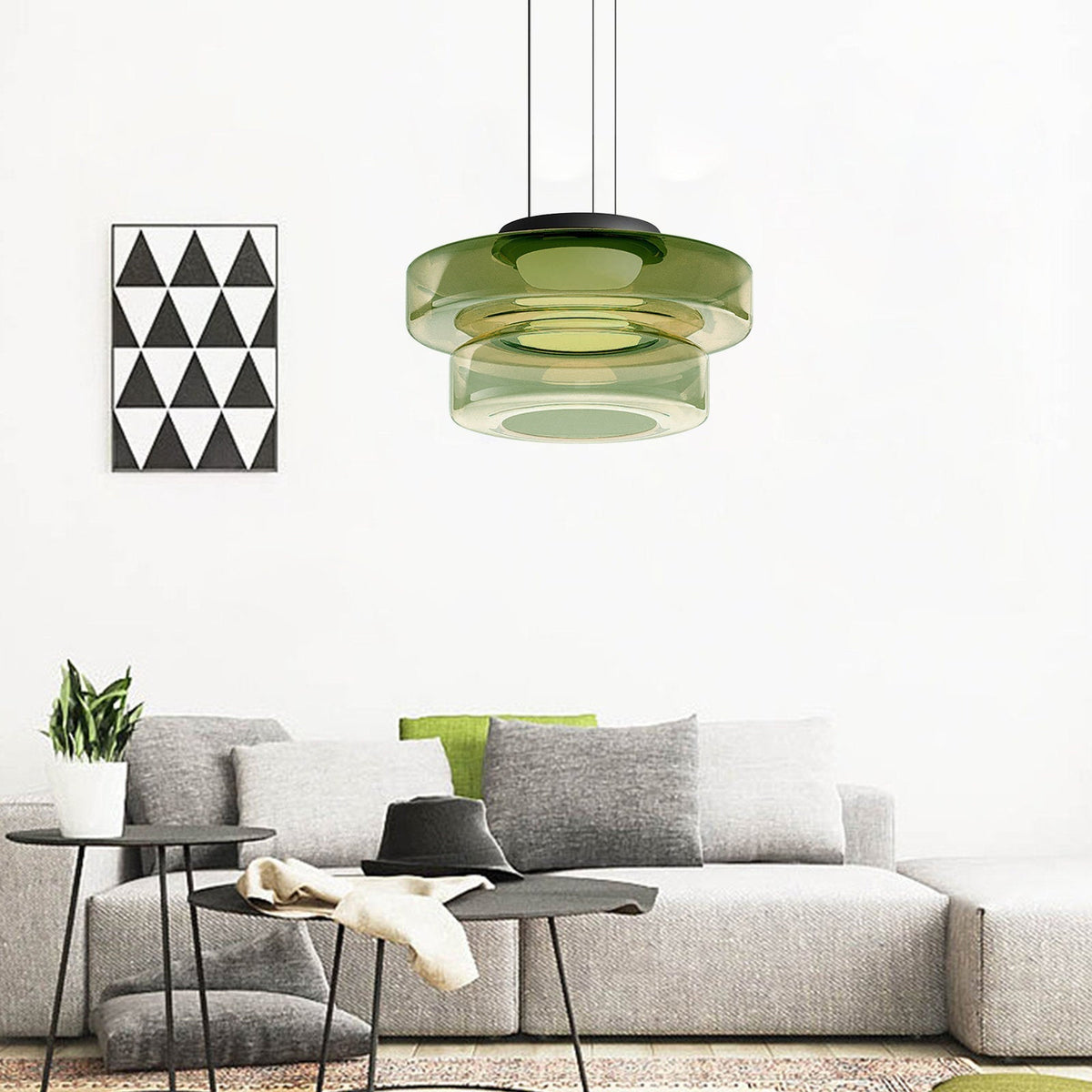 Suspension en verre style Bauhaus