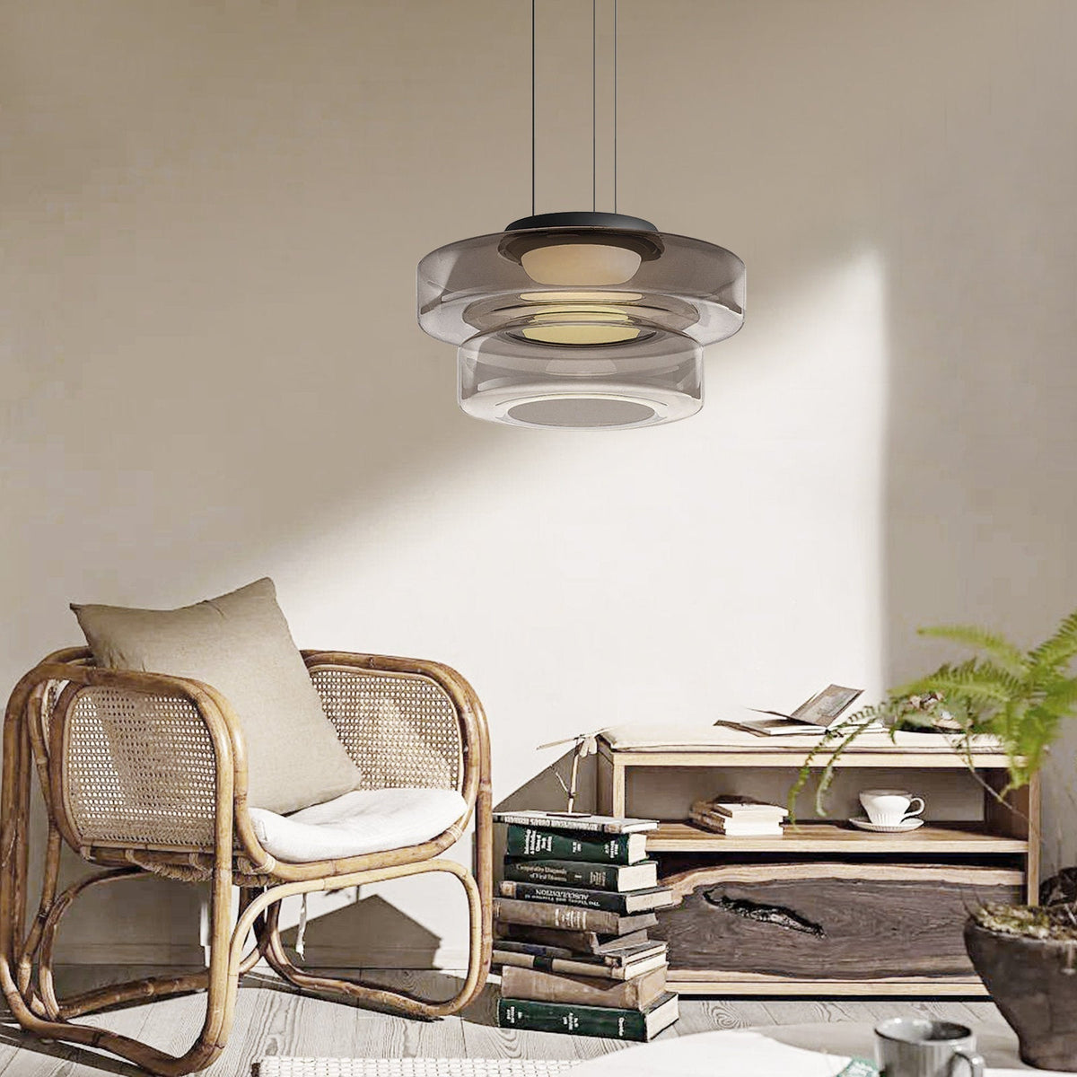 Suspension en verre style Bauhaus