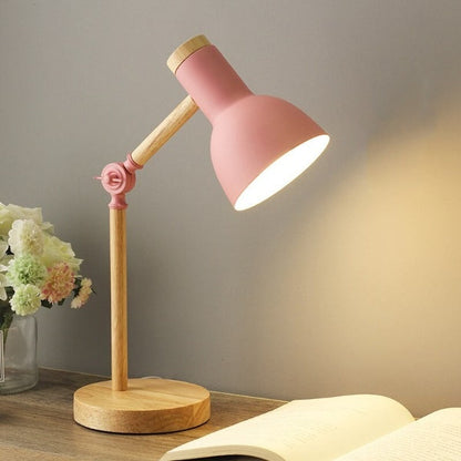 Lampe de bureau DEL en bois