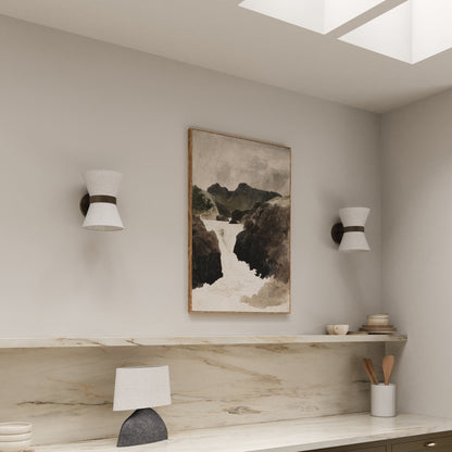 Applique murale en bronze et lin