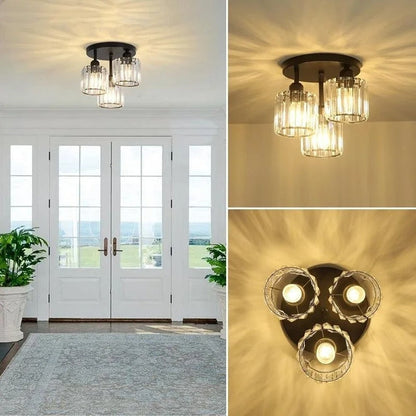 Plafonnier 3 lumières en cristal