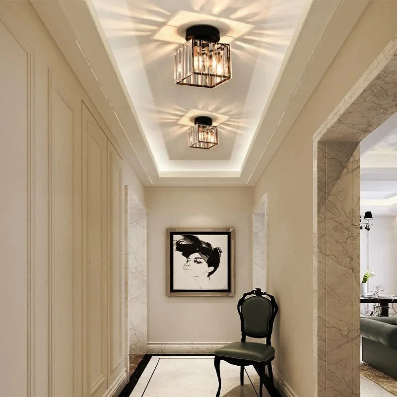 Plafonnier compact en cristal