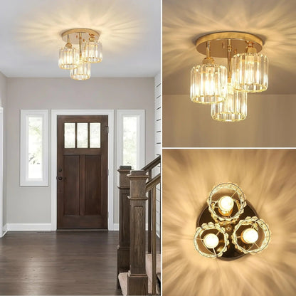Plafonnier 3 lumières en cristal