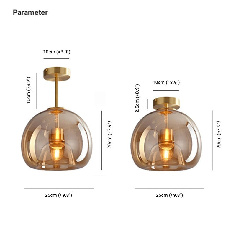 Plafonnier vintage en verre bullé
