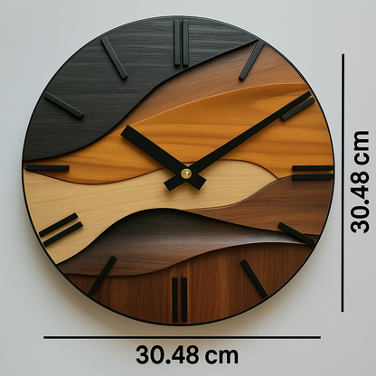 Horloge murale ronde en bois
