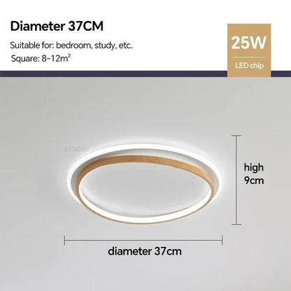 Plafonnier rond DAMIASMIL en noyer