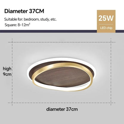 Plafonnier rond DAMIASMIL en noyer